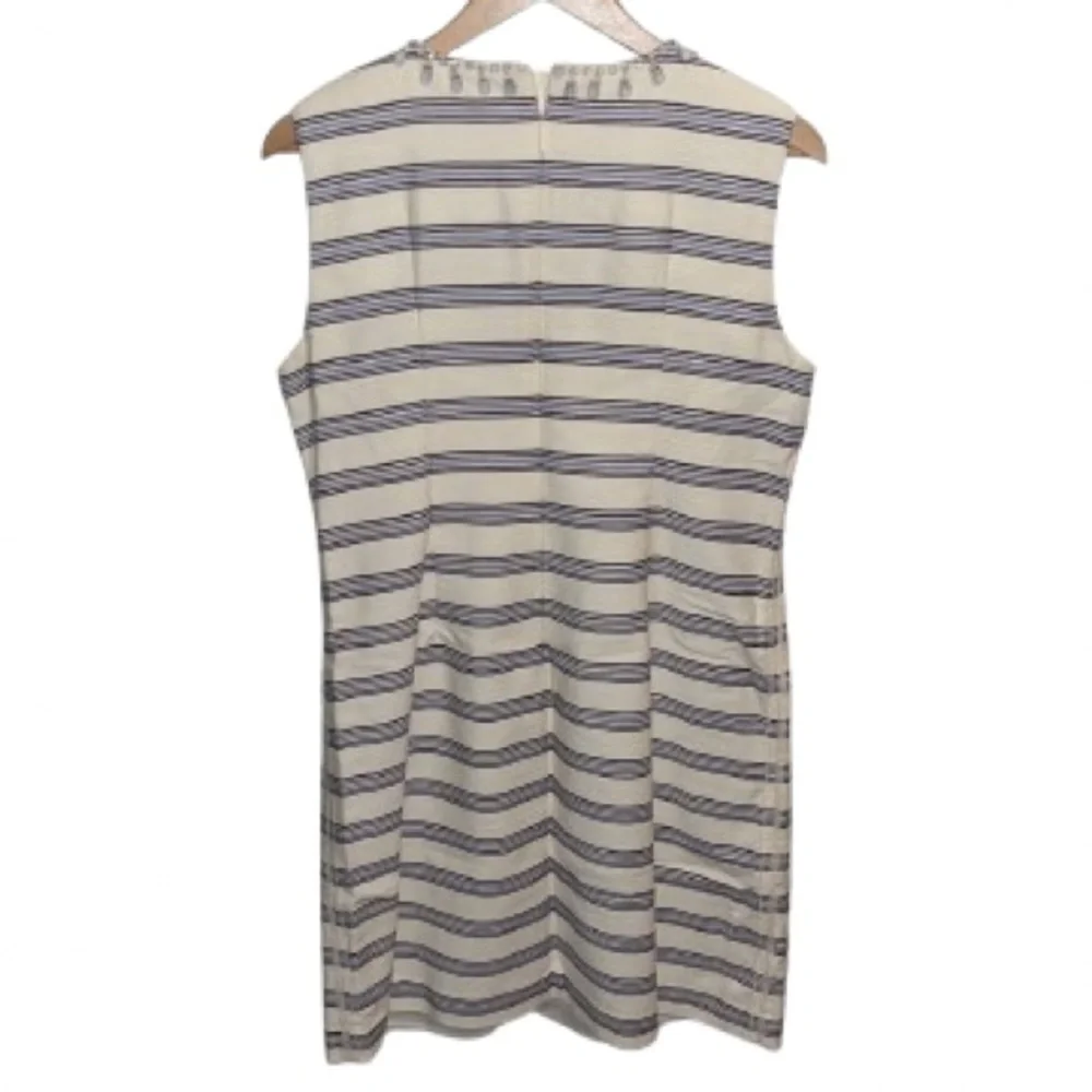 Tory Burch Kaylin embroidered embellished beaded collar shift dress size 12
